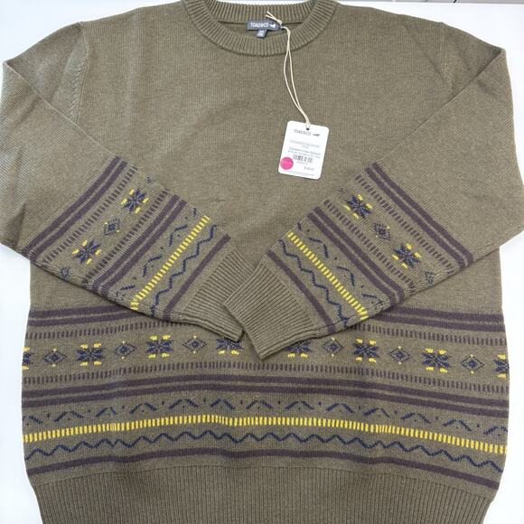 Toad&Co Cazadero Fair Isle Sweater Mens Sz XXL Fir Green Non Mulesed‎ Wool Blend - Picture 2 of 7